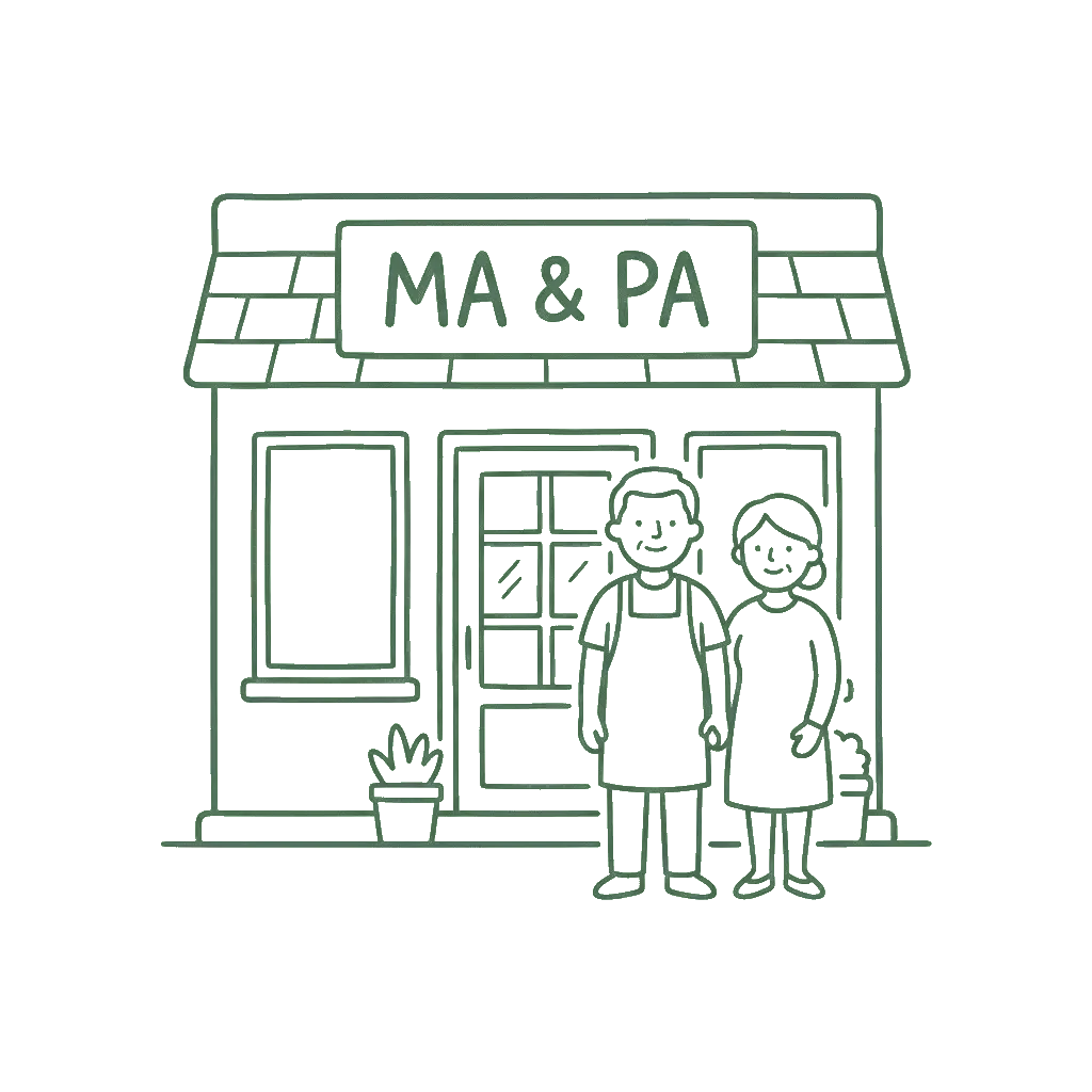 Small business storefront illustration — business photo preservation